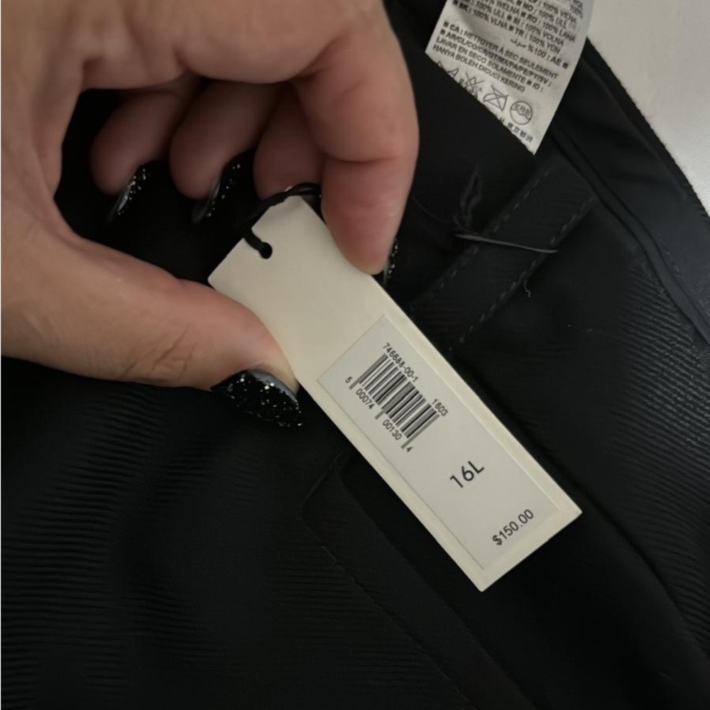 Banana Republic Lido Wide Leg Wool Pant  | Black #746688 - Picture 15 of 16